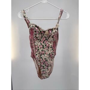 Floral Pink Plaid Bodysuit